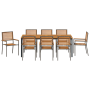 Juego de Comedor de Jardín de 9 Piezas Gris de Poliratán y Acacia | Foro24.es | Tu tienda online para hogar, jardín y más Foro24.es