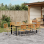 Conjunto de Comedor de Jardín de 9 Piezas Poliratán Beige Acacia | Foro24.es | Tu tienda online para hogar, jardín y más Foro24.es
