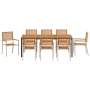 Conjunto de Comedor de Jardín de 9 Piezas Poliratán Beige Acacia | Foro24.es | Tu tienda online para hogar, jardín y más Foro24.es
