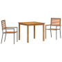 Juego de Comedor de Jardín de 3 Piezas Gris de Polirratán y Acacia | Foro24.es | Tu tienda online para hogar, jardín y más Foro24.es