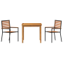 Juego de Comedor de Jardín de 3 Piezas Negro Polirratán Acacia de , Sillas de jardín - Ref: Foro24-3365511, Precio: 234,76 €