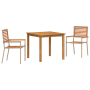 Juego de Comedor de Jardín de 3 Piezas en Ratán Poliéster Beige y Acacia de , Sillas de jardín - Ref: Foro24-3365513, Precio:...
