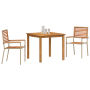 Juego de Comedor de Jardín de 3 Piezas en Ratán Poliéster Beige y Acacia de , Sillas de jardín - Ref: Foro24-3365513, Precio:...