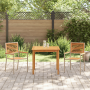 Juego de Comedor de Jardín de 3 Piezas en Ratán Poliéster Beige y Acacia de , Sillas de jardín - Ref: Foro24-3365513, Precio:...