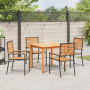 Juego de Comedor de Jardín  de 5 Piezas Negro Polirratan Acacia | Foro24.es | Tu tienda online para hogar, jardín y más Foro24.es