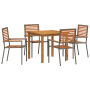 Conjunto de Comedor de Jardín de 5 Piezas  Gris Poliratán Acacia | Foro24.es | Tu tienda online para hogar, jardín y más Foro24.es