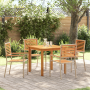 Conjunto de Comedor de Jardín de 5 Piezas Poliratán Beige Acacia | Foro24.es | Tu tienda online para hogar, jardín y más Foro24.es