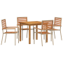 Conjunto de Comedor de Jardín de 5 Piezas Poliratán Beige Acacia | Foro24.es | Tu tienda online para hogar, jardín y más Foro24.es