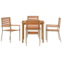 Conjunto de Comedor de Jardín de 5 Piezas Poliratán Beige Acacia | Foro24.es | Tu tienda online para hogar, jardín y más Foro24.es