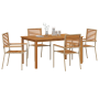 Conjunto de comedor de jardín de 5 piezas Beige Poliratán Acacia de , Sillas de jardín - Ref: Foro24-3365519, Precio: 389,26 ...