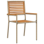 Conjunto de comedor de jardín de 5 piezas Beige Poliratán Acacia de , Sillas de jardín - Ref: Foro24-3365519, Precio: 389,26 ...