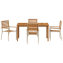 Conjunto de comedor de jardín de 5 piezas Beige Poliratán Acacia de , Sillas de jardín - Ref: Foro24-3365519, Precio: 389,26 ...