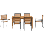 Conjunto de Comedor de Jardín de 7 Piezas Negro Policarbonato Acacia de , Sillas de jardín - Ref: Foro24-3365520, Precio: 491...