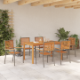 Juego de comedor de jardín de 7 piezas Gris Polirratán Acacia de , Sillas de jardín - Ref: Foro24-3365521, Precio: 496,55 €, ...