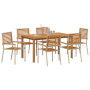 Set de Comedor de Jardín de 7 Piezas Beige Poliratán Acacia de , Sillas de jardín - Ref: Foro24-3365522, Precio: 498,79 €, De...