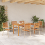 Set de Comedor de Jardín de 7 Piezas Beige Poliratán Acacia de , Sillas de jardín - Ref: Foro24-3365522, Precio: 498,79 €, De...