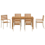 Set de Comedor de Jardín de 7 Piezas Beige Poliratán Acacia de , Sillas de jardín - Ref: Foro24-3365522, Precio: 498,79 €, De...