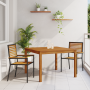 Conjunto de Comedor de Jardín de 3 Piezas de Poliratán Negro y Acacia de , Sillas de jardín - Ref: Foro24-3365529, Precio: 24...
