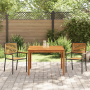 Conjunto de Comedor de Jardín de 3 Piezas de Poliratán Negro y Acacia de , Sillas de jardín - Ref: Foro24-3365529, Precio: 24...