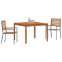 Conjunto de Comedor de Jardín de 3 Piezas Gris de Polirratán y Acacia de , Sillas de jardín - Ref: Foro24-3365530, Precio: 24...