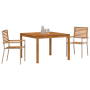 Conjunto de Comedor de Jardín de 3 Piezas Beige de Polyratán y Acacia de , Sillas de jardín - Ref: Foro24-3365531, Precio: 24...
