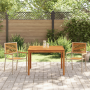 Conjunto de Comedor de Jardín de 3 Piezas Beige de Polyratán y Acacia de , Sillas de jardín - Ref: Foro24-3365531, Precio: 24...