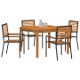 Conjunto de Comedor de Jardín de 5 Piezas de Polyratán Negro y Acacia de , Sillas de jardín - Ref: Foro24-3365532, Precio: 34...