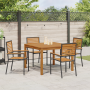 Conjunto de Comedor de Jardín de 5 Piezas de Polyratán Negro y Acacia de , Sillas de jardín - Ref: Foro24-3365532, Precio: 34...