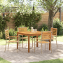 Juego de Comedor de Jardín de 5 Piezas Beige Ratán Sintético Acacia de , Sillas de jardín - Ref: Foro24-3365534, Precio: 352,...