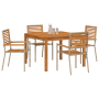 Juego de Comedor de Jardín de 5 Piezas Beige Ratán Sintético Acacia de , Sillas de jardín - Ref: Foro24-3365534, Precio: 352,...