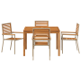 Juego de Comedor de Jardín de 5 Piezas Beige Ratán Sintético Acacia de , Sillas de jardín - Ref: Foro24-3365534, Precio: 352,...