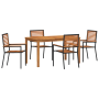 Conjunto de Comedor de Jardín de 5 Piezas de en Rattan