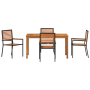 Conjunto de Comedor de Jardín de 5 Piezas de en Rattan