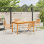 Juego de Comedor de Jardín de 5 Piezas en Beige de Poliratán y Acacia de , Sillas de jardín - Ref: Foro24-3365537, Precio: 40...