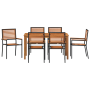 Juego de Comedor de Jardín de 7 Piezas Negro Polyratán Acacia de , Sillas de jardín - Ref: Foro24-3365538, Precio: 506,59 €, ...