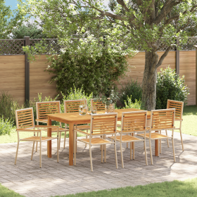 Juego de comedor de jardín de 9 piezas Beige de Poliratán y Acacia de , Sillas de jardín - Ref: Foro24-3365546, Precio: 656,84 €