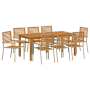 Juego de comedor de jardín de 9 piezas Beige de Poliratán y Acacia de , Sillas de jardín - Ref: Foro24-3365546, Precio: 656,84 €