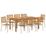 Juego de comedor de jardín de 9 piezas Beige de Poliratán y Acacia de , Sillas de jardín - Ref: Foro24-3365546, Precio: 656,84 €