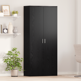 Aparador roble negro 80x35x180 cm de , Taquillas y armarios de almacenamiento - Ref: Foro24-3365563, Precio: 192,87 €