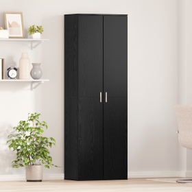 Armario Alto Róble Negro 60x35x180 cm Madera Resistente