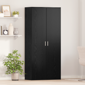 Alto de de Roble Negro 80x39x178 cm Madera Ingenierizada de , Zapateros y organizadores de calzado - Ref: Foro24-3365572, Pre...