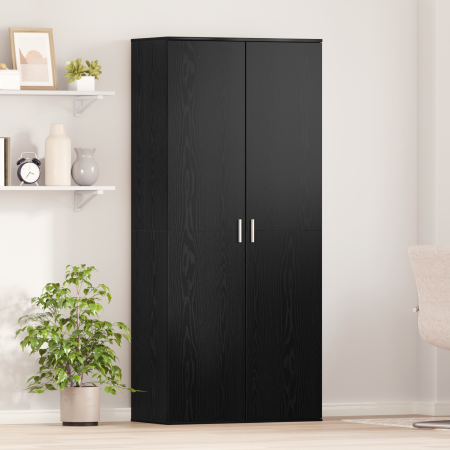 Alto de de Roble Negro 80x39x178 cm Madera Ingenierizada de , Zapateros y organizadores de calzado - Ref: Foro24-3365572, Pre...