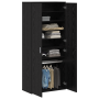 Alto de de Roble Negro 80x39x178 cm Madera Ingenierizada de , Zapateros y organizadores de calzado - Ref: Foro24-3365572, Pre...