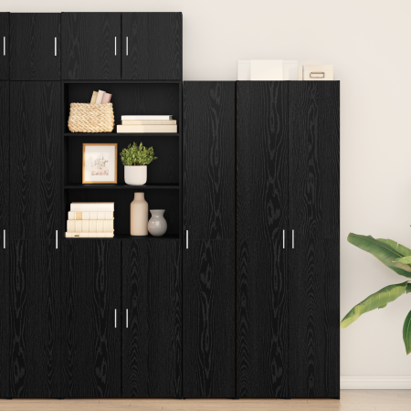 Alto de roble negro 30x42.5x185 cm Madera aglomerada de , Aparadores - Ref: Foro24-3365578, Precio: 131,91 €, Descuento: %