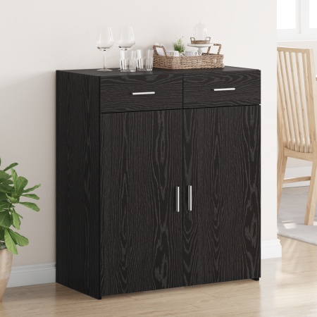 Armario de almacenamiento Roble Negro 80x42.5x93.5 cm Madera Ingenierada de , Aparadores - Ref: Foro24-3365601, Precio: 148,7...