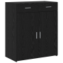 Armario de almacenamiento Roble Negro 80x42.5x93.5 cm Madera Ingenierada de , Aparadores - Ref: Foro24-3365601, Precio: 148,7...
