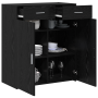 Armario de almacenamiento Roble Negro 80x42.5x93.5 cm Madera Ingenierada de , Aparadores - Ref: Foro24-3365601, Precio: 148,7...