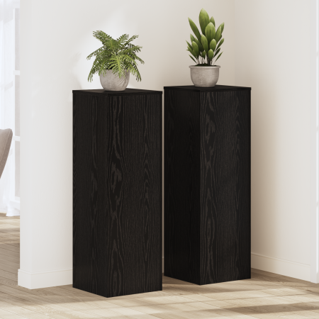 Soportes para Plantas 2 pcs Roble Negro 66x33x100 cm Madera Elaborada de , Soportes para macetas - Ref: Foro24-3365606, Preci...
