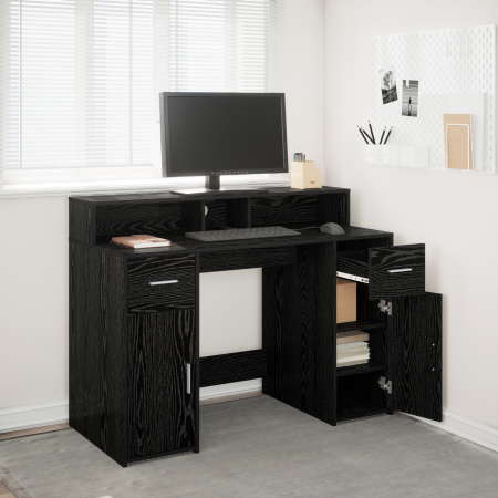 Escritorio Negro Roble 120x55x91 cm Madera Ingenierizada de , Escritorios - Ref: Foro24-3365609, Precio: 177,00 €, Descuento: %
