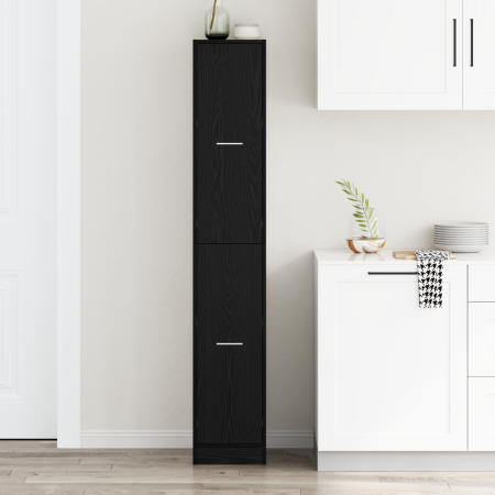 Cabinet de boticario Roble Negro 30x41x174.5 cm Madera engineered de , Taquillas y armarios de almacenamiento - Ref: Foro24-3...